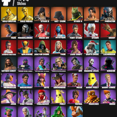 CONTA COM MIDAS, LARA CROFT, PASSE DA MARVEL, PASSES ANTIGOS E MUITAS SKINS BOAS