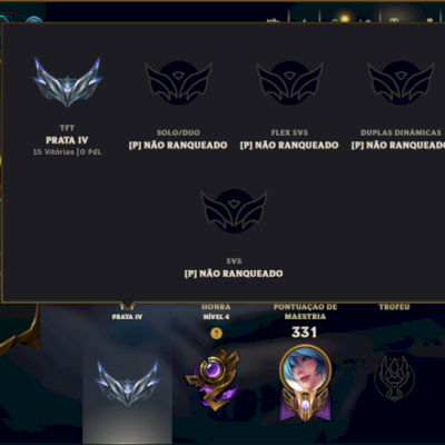 Unranked com 105 Champs e 144 Skins ( SUP / ADC )