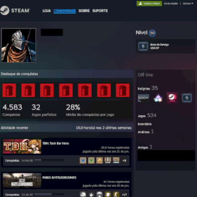 Conta Steam - +500 Jogos/ 9 Anos de Serviço / Nível 50