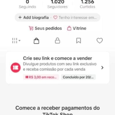 CONTA DO TIKTOK COM SHOP ATIVO + LIVES ATIVAS (ENGAJAMENTO REAL)