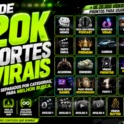 +20k Cortes Virais-Memes, Podcasts, Filmes, Carros, Motos etc-ENTREGA AUTOMÁTICA