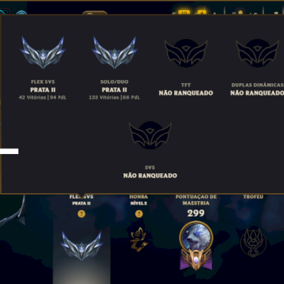 Prata 2 com 120 Champs e 42 Skins ( ADC / SUP / MID )