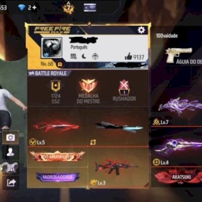 CONTA DE FF PARA INSTAPLAYER, ARMAS ATRIBUTADAS SKINS EVOLUTIVA NEGOCIAVEL