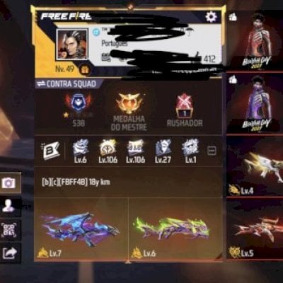 FREE FIRE PRIME 7/ 2 PUNHOS E SKINS BOOYHA COMPLETO