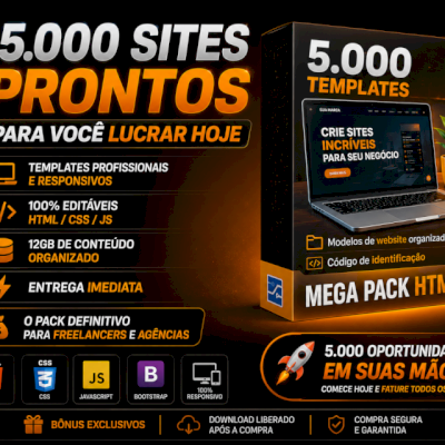 5 Mil Sites Profissionais Prontos p/ Editar e Vender muito!