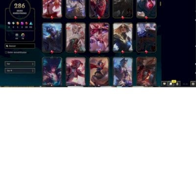 Conta LoL 286 skins, lv 600, platina, todos os campeões