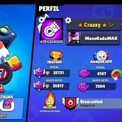 CONTA BRAWL STARS BEM GEMADA