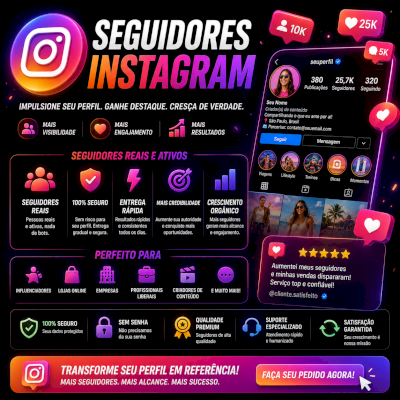 Seguidores Instagram - Curtidas e Views - Menor Preço!