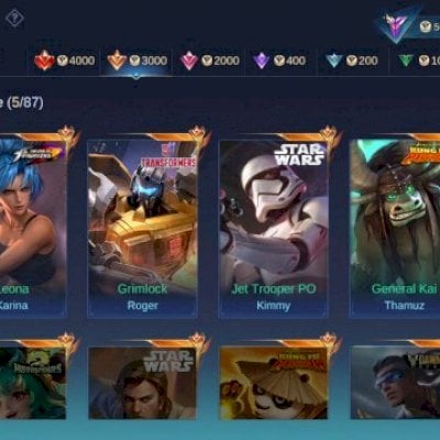 Conta mobile legends com muitas skin