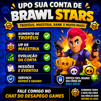 ⭐ Upo sua Conta de Brawl Stars | Troféus, Maestria, Rank e Muito Mais